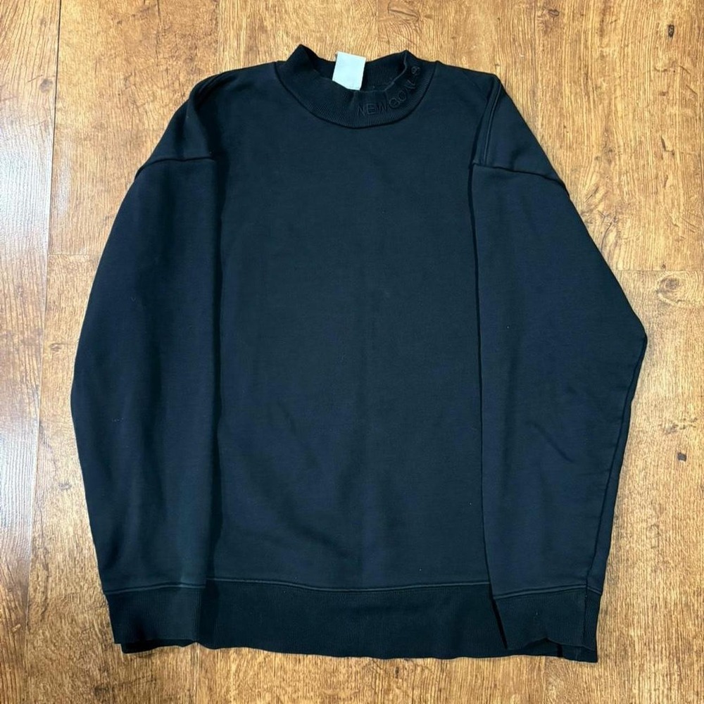 Zara Faded Black New Goals Embroidered Collar Sweatshirt XL Streetwear Y2K